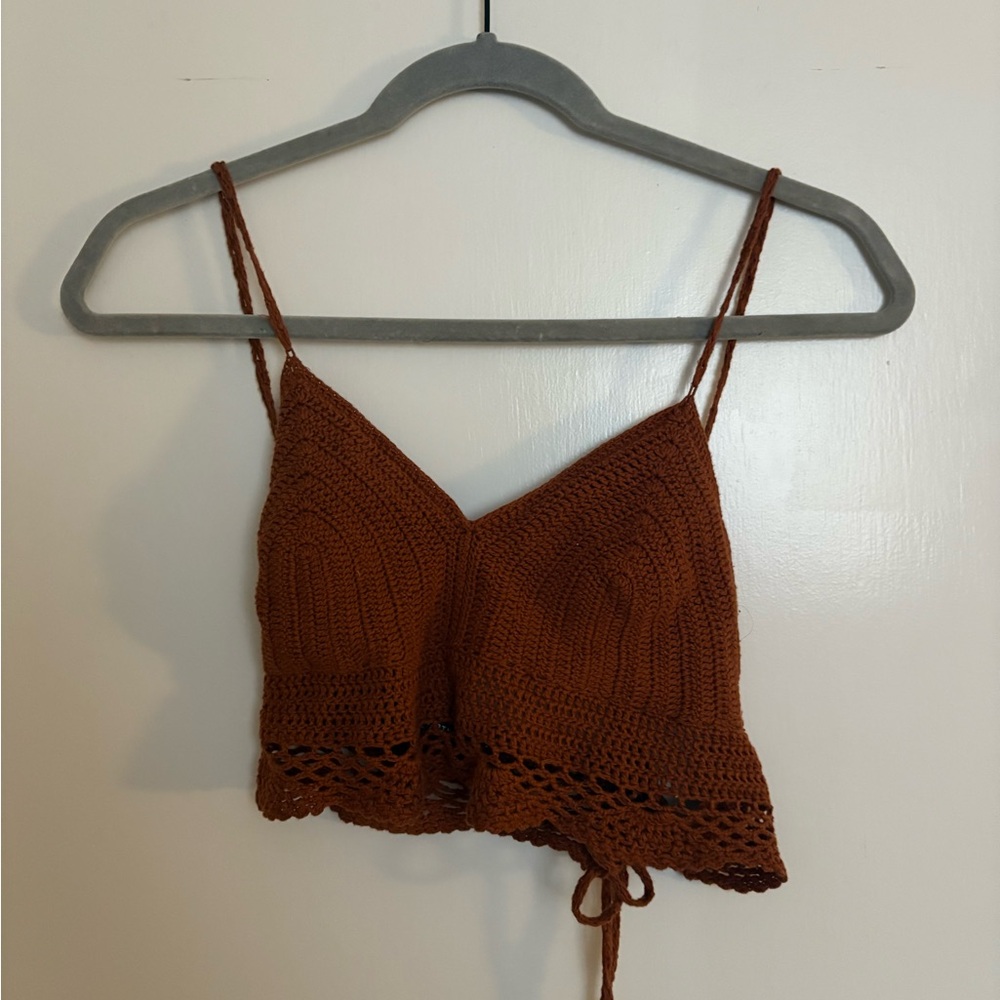 EARTHBOUND Rust Crochet Crop Top